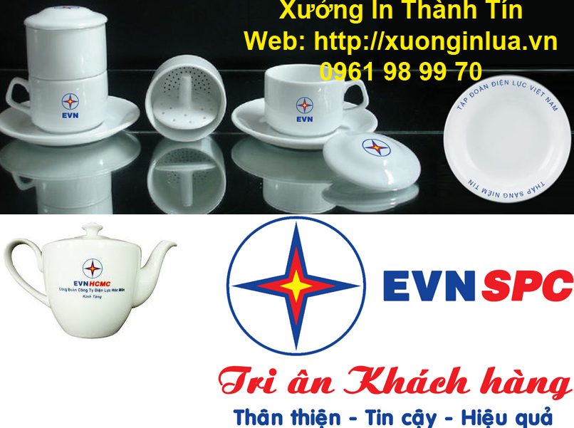 In Logo EVN Lên Ly, In Logo Điện Lực Lên Quà Tặng