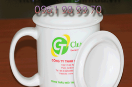 In Logo Lên Ly Sứ Có Nắp Minh Long