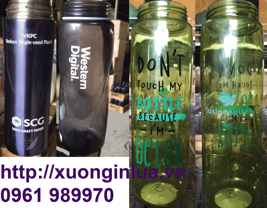 In Logo Nhiều Màu Lên Bình Nhựa