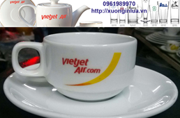 In Logo Vietjet Lên Ly Thủy Tinh, In Logo Lên Ly Sứ