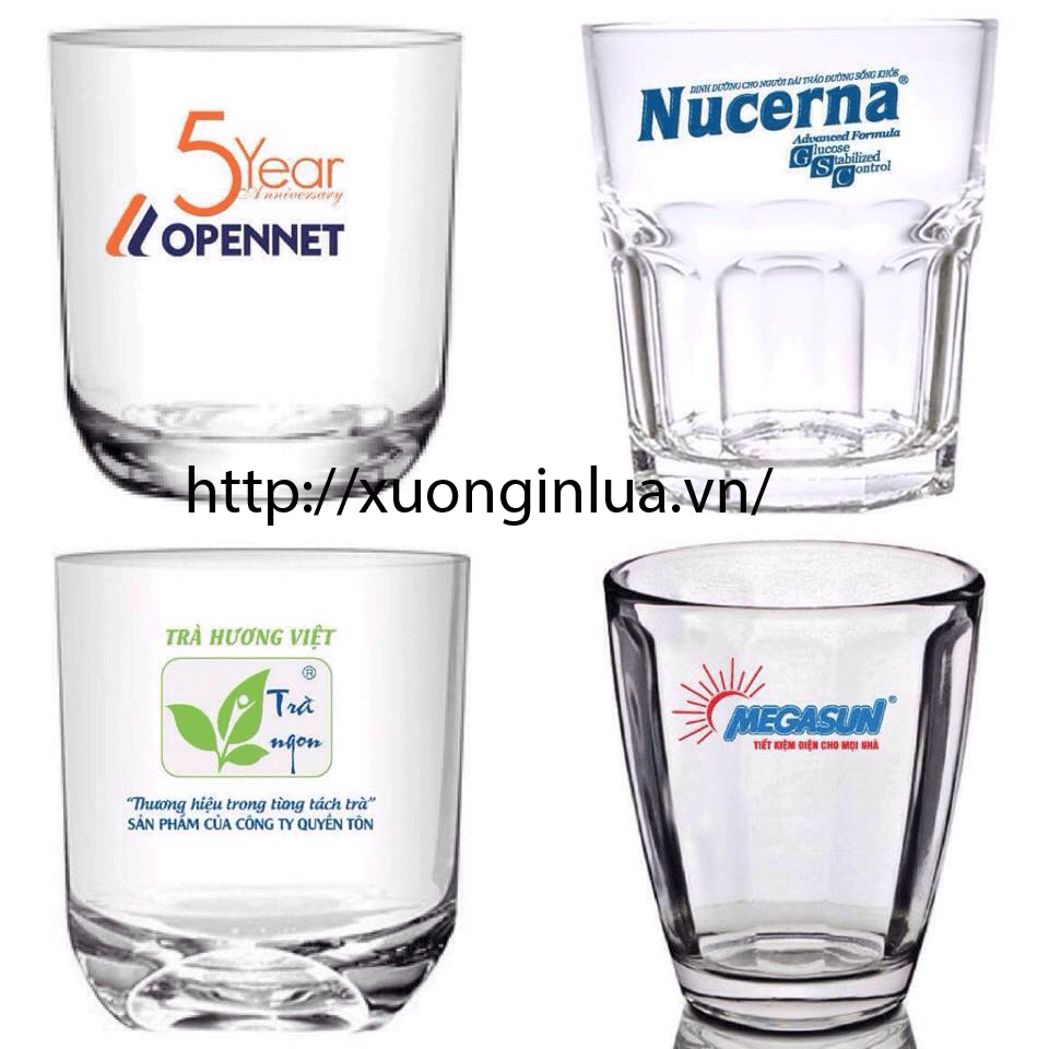 Ly Cốc Thủy Tinh In Logo