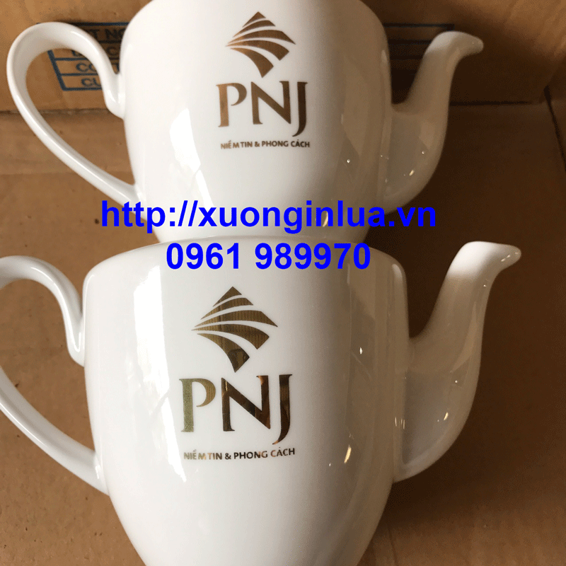 In Logo Lên Bộ Bình Trà Sứ, In Hình Lên Bộ Trà