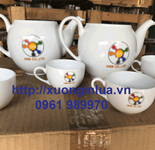 In Logo Lên Bộ Bình Trà Sứ, In Hình Lên Bộ Trà