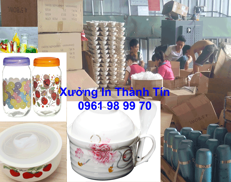 In Hũ Thủy Tinh, In Thố Sứ